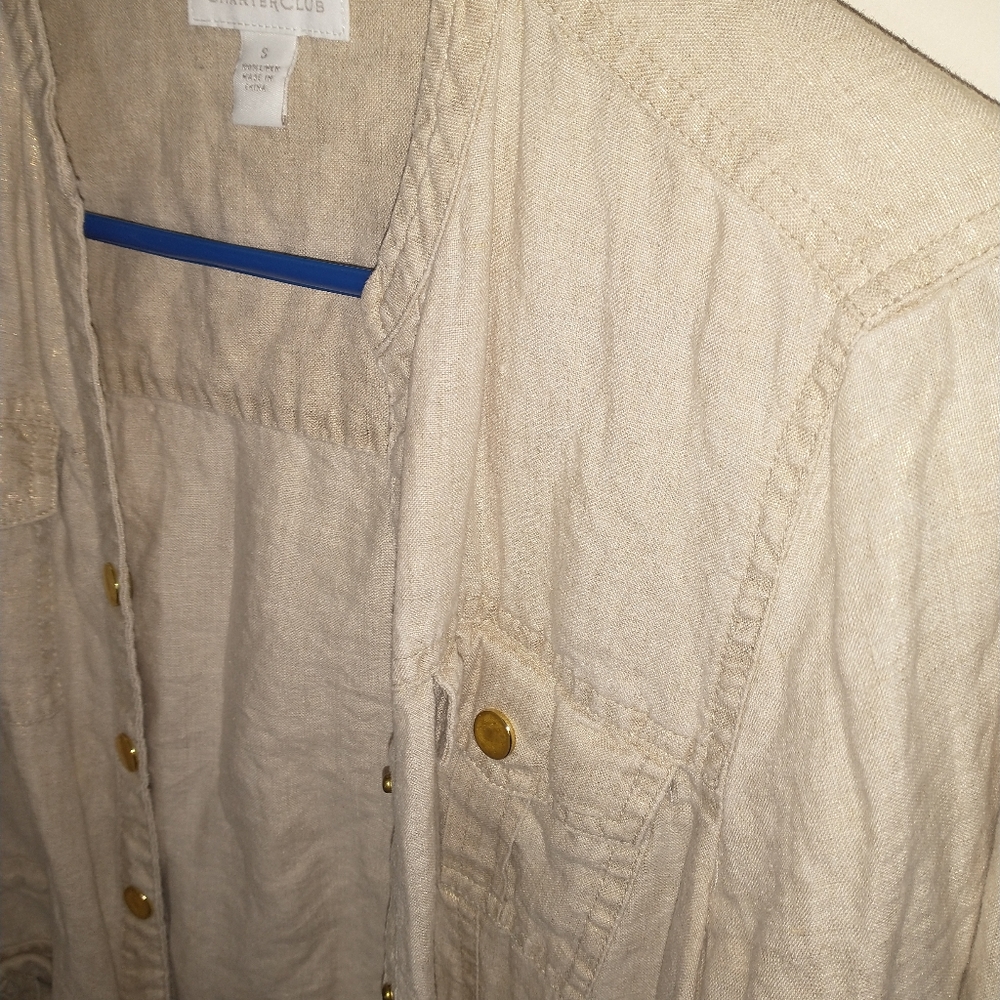 Women's charter club khaki jacket - Picture 3 of 6